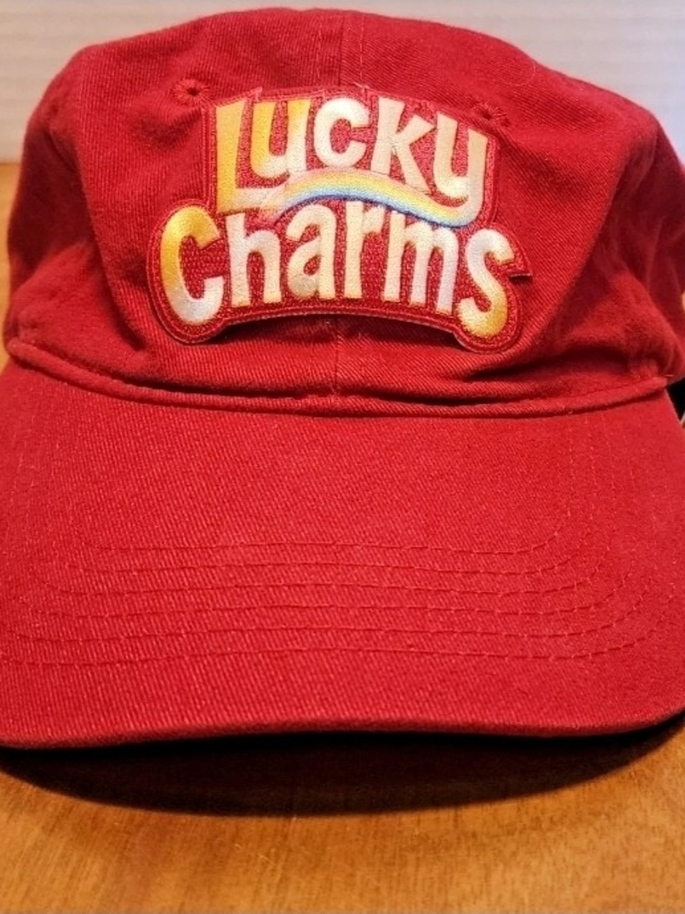Lucky Charms Cereal Logo Red Port & Company Adjustable Dad Hat Vintage Style